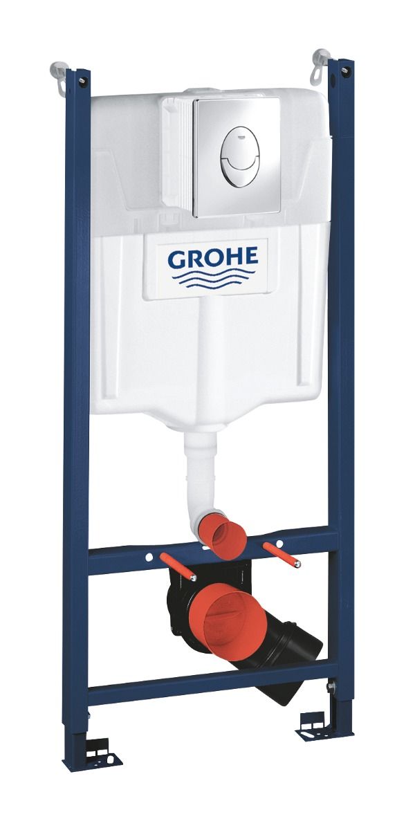 Grohe Rapid sl 38745001 με καζανάκι γυψοσανίδας & εσωματωμένη βάση για κρεμαστή λεκάνη, βάσεις τοίχου & πλακέτα 38505000