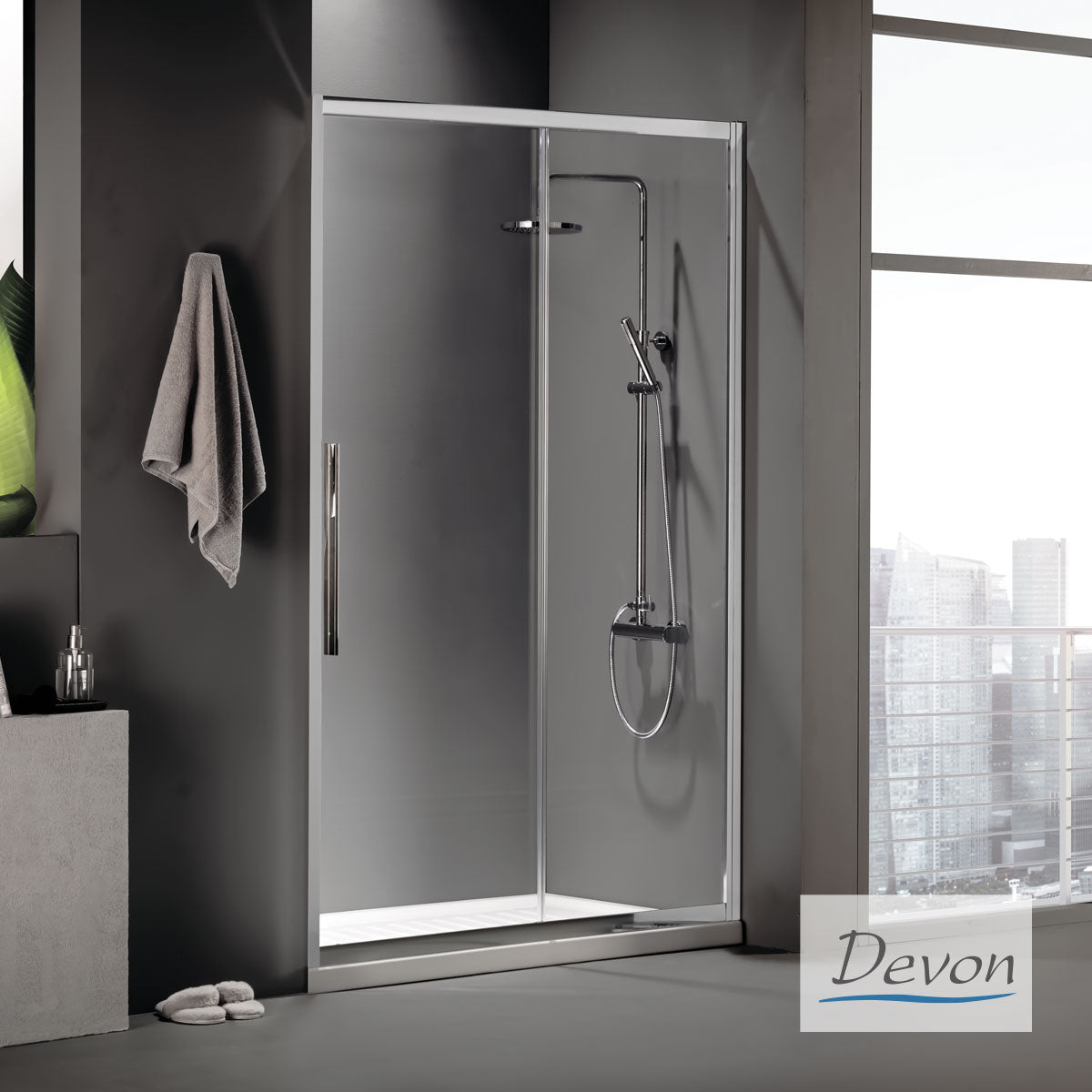 SLIDER H.220 DEVON FLOW CLEAN-GLASS CHROME